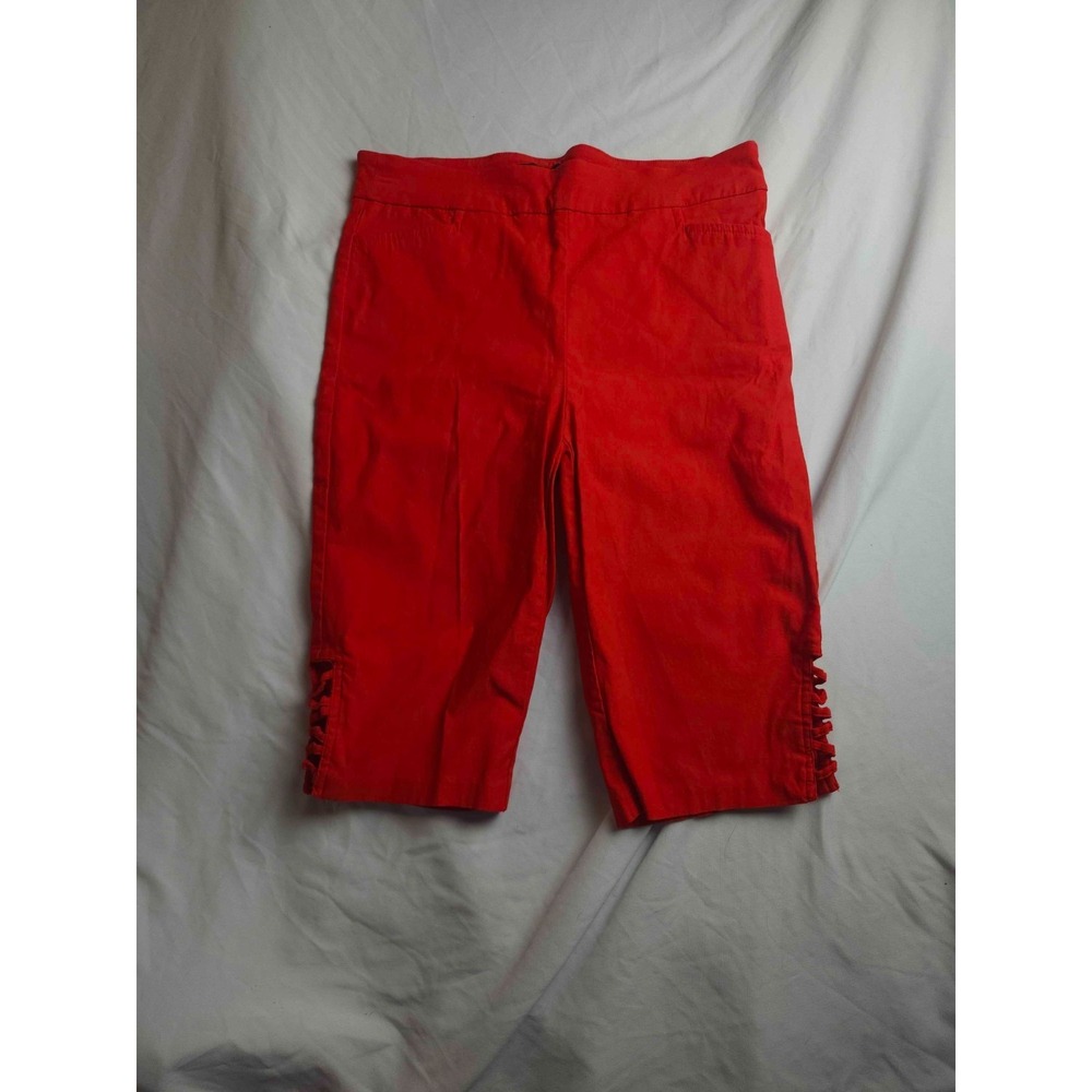 Jenna Rose Shorts Womens Medium Red Pull On Bermuda Knee Length Casual Outdoor